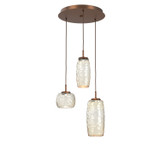 Mini Pendants 3 Light Cluster by Hammerton Studio ( 404 | CHB0091-03-BB-A-C01-L1 Vessel ) 