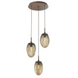 Mini Pendants 3 Light Cluster by Hammerton Studio ( 404 | CHB0063-03-BB-B-C01-E2 Meteo ) 