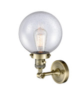 Sconces Single Glass by Innovations ( 405 | 203SW-AB-G204-8-LED Franklin Restoration ) 