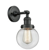 Sconces Single Glass by Innovations ( 405 | 203-BK-G202-6 Franklin Restoration ) 