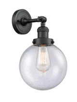 Sconces Single Glass by Innovations ( 405 | 203-BK-G204-8-LED Franklin Restoration ) 