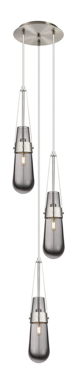 Mini Pendants 3 Light Cluster by Innovations ( 405 | 113-452-1P-SN-G452-4SM Downtown Urban ) 