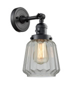 Sconces Single Glass by Innovations ( 405 | 203SW-BK-G142-LED Franklin Restoration ) 