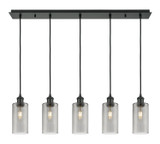 Linear/Island 4 Light + by Innovations ( 405 | 125B-5P-BK-G434-7SM Downtown Urban ) 