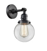 Sconces Single Glass by Innovations ( 405 | 203SW-BK-G202-6-LED Franklin Restoration ) 