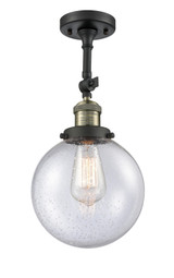 Semi-Flush Mts. Glass Down by Innovations ( 405 | 201F-BAB-G204-8-LED Franklin Restoration ) 