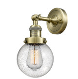 Sconces Single Glass by Innovations ( 405 | 203-AB-G204-6-LED Franklin Restoration ) 