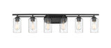 Bathroom Fixtures Five+Lights by Innovations ( 405 | 353-6W-BK-CL-LED Auralume ) 
