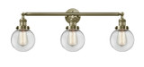 Bathroom Fixtures Three Lights by Innovations ( 405 | 205-AB-G202-6-LED Franklin Restoration ) 