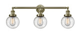 Bathroom Fixtures Three Lights by Innovations ( 405 | 205-AB-G204-6-LED Franklin Restoration ) 