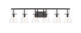 Bathroom Fixtures Five+Lights by Innovations ( 405 | 354-6W-BK-CL-LED Auralume ) 