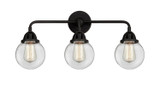 Bathroom Fixtures Three Lights by Innovations ( 405 | 288-3W-BK-G202-6-LED Nouveau 2 ) 
