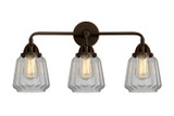 Bathroom Fixtures Three Lights by Innovations ( 405 | 288-3W-OB-G142-LED Nouveau 2 ) 