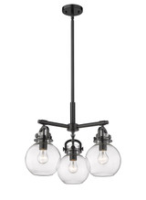 Mini Chandeliers Glass Shade by Innovations ( 405 | 410-3CR-BK-G410-7CL Downtown Urban ) 