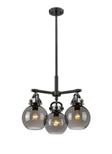 Mini Chandeliers Glass Shade by Innovations ( 405 | 410-3CR-BK-G410-7SM Downtown Urban ) 