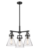 Mini Chandeliers Glass Shade by Innovations ( 405 | 411-3CR-BK-G411-7CL Downtown Urban ) 