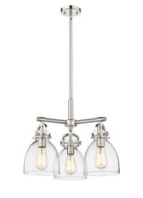 Mini Chandeliers Glass Shade by Innovations ( 405 | 410-3CR-PN-G412-7CL Downtown Urban ) 