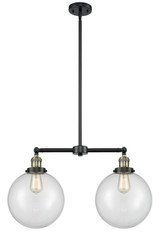 Mid. Chandeliers Glass Down by Innovations ( 405 | 209-BAB-G202-10 Franklin Restoration ) 