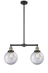 Mid. Chandeliers Glass Down by Innovations ( 405 | 209-BAB-G202-8 Franklin Restoration ) 