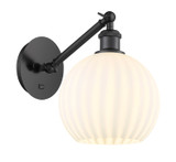 Sconces Single Glass by Innovations ( 405 | 317-1W-BK-G1217-8WV Ballston ) 