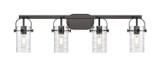 Bathroom Fixtures Four Lights by Innovations ( 405 | 423-4W-BK-G423-7DE Downtown Urban ) 