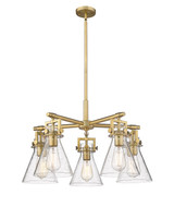 Mid. Chandeliers Glass Down by Innovations ( 405 | 411-5CR-BB-G411-7SDY Downtown Urban ) 