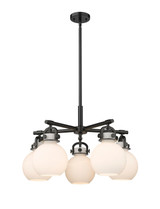 Mid. Chandeliers Glass Down by Innovations ( 405 | 410-5CR-BK-G410-7WH Downtown Urban ) 