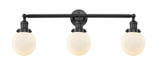 Bathroom Fixtures Three Lights by Innovations ( 405 | 205-BK-G201-6-LED Franklin Restoration ) 