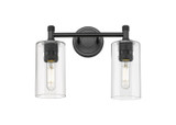 Bathroom Fixtures Two Lights by Innovations ( 405 | 434-2W-BK-G434-7CL Downtown Urban ) 