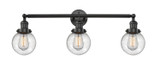 Bathroom Fixtures Three Lights by Innovations ( 405 | 205-BK-G204-6 Franklin Restoration ) 