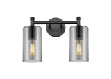 Bathroom Fixtures Two Lights by Innovations ( 405 | 434-2W-BK-G434-7SM Downtown Urban ) 