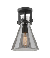 Flush Mounts Glass Down by Innovations ( 405 | 411-1F-BK-G411-8SM Downtown Urban ) 