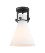 Flush Mounts Glass Down by Innovations ( 405 | 411-1F-BK-G411-8WH Downtown Urban ) 