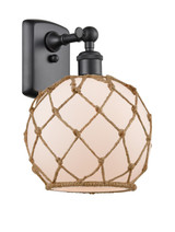 Sconces Single Glass by Innovations ( 405 | 516-1W-BK-G121-8RB Ballston ) 