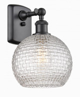 Sconces Single Glass by Innovations ( 405 | 516-1W-BK-G122C-8CL Ballston ) 