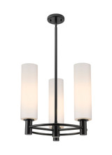 Mini Chandeliers Glass Shade by Innovations ( 405 | 434-3CR-BK-G434-12WH Downtown Urban ) 