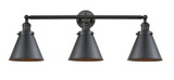 Bathroom Fixtures Three Lights by Innovations ( 405 | 205-BK-M13-BK-LED Franklin Restoration ) 