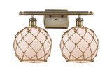Bathroom Fixtures Two Lights by Innovations ( 405 | 516-2W-AB-G121-8RB-LED Ballston ) 