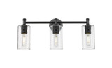 Bathroom Fixtures Three Lights by Innovations ( 405 | 434-3W-BK-G434-7SDY Downtown Urban ) 