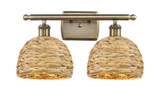 Bathroom Fixtures Two Lights by Innovations ( 405 | 516-2W-AB-RBD-8-NAT Ballston ) 