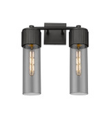 Bathroom Fixtures Two Lights by Innovations ( 405 | 428-2W-BK-G428-12SM Downtown Urban ) 