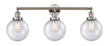 Bathroom Fixtures Three Lights by Innovations ( 405 | 205-PN-G204-8-LED Franklin Restoration ) 