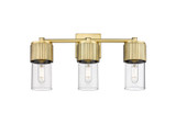 Bathroom Fixtures Three Lights by Innovations ( 405 | 428-3W-BB-G428-7CL Downtown Urban ) 