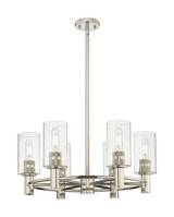 Mid. Chandeliers Glass Up by Innovations ( 405 | 434-6CR-PN-G434-7CL Downtown Urban ) 