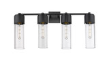 Bathroom Fixtures Four Lights by Innovations ( 405 | 428-4W-BK-G428-12CL Downtown Urban ) 