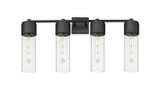 Bathroom Fixtures Four Lights by Innovations ( 405 | 428-4W-BK-G428-12SDY Downtown Urban ) 