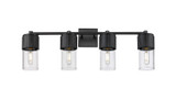 Bathroom Fixtures Four Lights by Innovations ( 405 | 428-4W-BK-G428-7CL Downtown Urban ) 