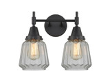 Bathroom Fixtures Two Lights by Innovations ( 405 | 447-2W-BK-G142-LED Caden ) 