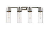 Bathroom Fixtures Four Lights by Innovations ( 405 | 428-4W-PN-G428-12CL Downtown Urban ) 