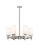 Mid. Chandeliers Glass Up by Innovations ( 405 | 434-6CR-SN-G434-7WH Downtown Urban ) 
